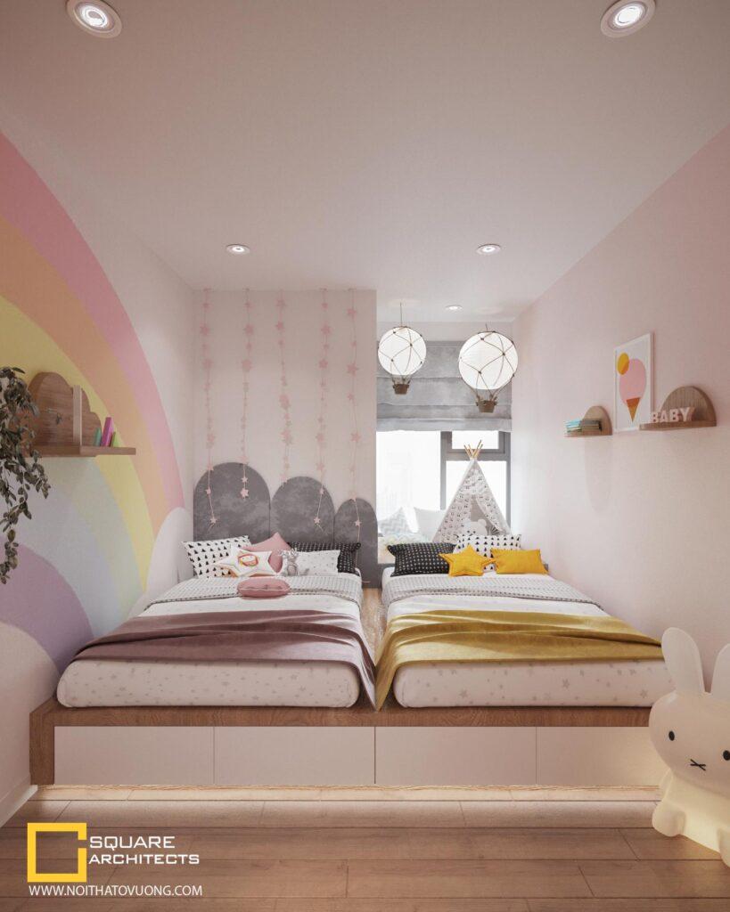 Mẫu thiết kế phòng ngủ trẻ em đôi